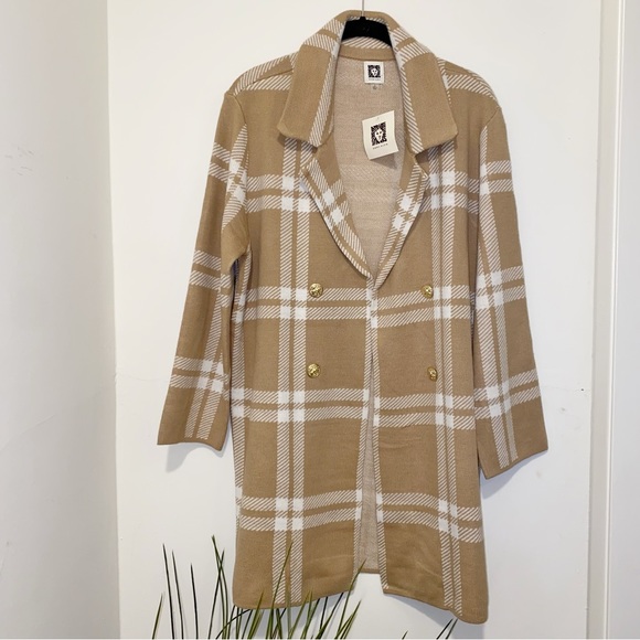 Ann Klein Women’s Notched Plain Cardigan - Picture 1 of 6